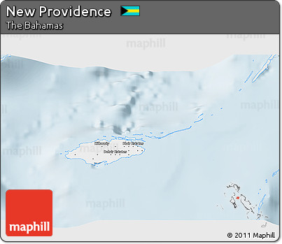 Silver Style 3D Map of New Providence, single color outside