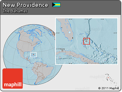 Gray Location Map of New Providence, hill shading