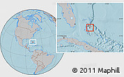 Gray Location Map of New Providence, hill shading