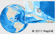 Shaded Relief Location Map of New Providence, within the entire country