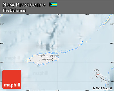 Classic Style Map of New Providence, single color outside