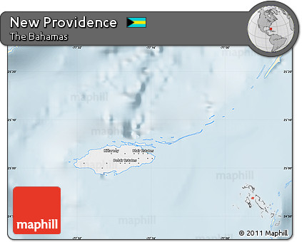 Classic Style Map of New Providence, single color outside