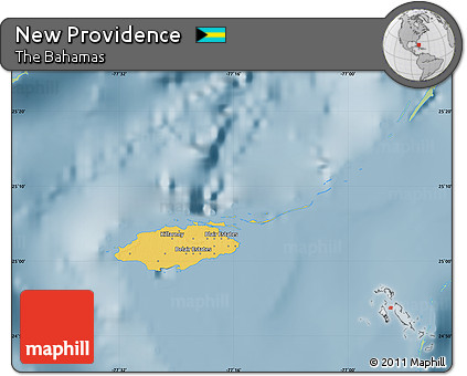 Savanna Style Map of New Providence, single color outside