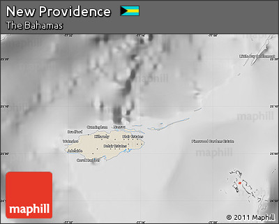 Shaded Relief Map of New Providence, desaturated