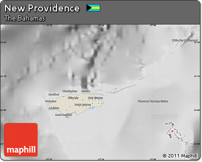 Shaded Relief Map of New Providence, desaturated