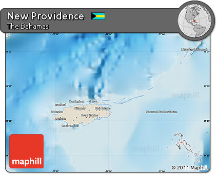 Shaded Relief Map of New Providence