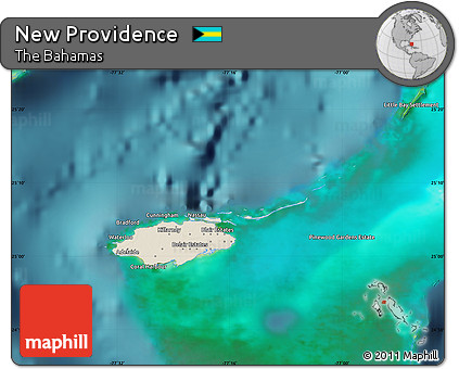 Shaded Relief Map of New Providence, satellite outside