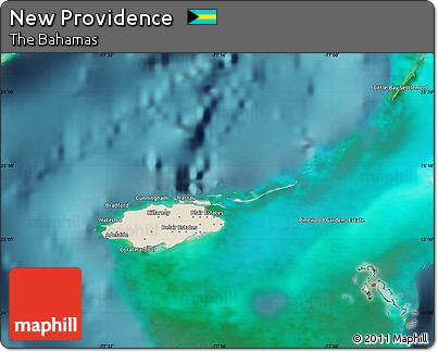 Shaded Relief Map of New Providence, satellite outside