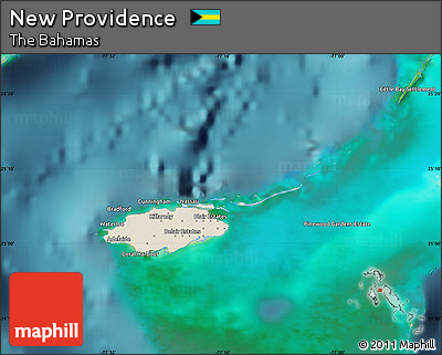 Shaded Relief Map of New Providence, satellite outside