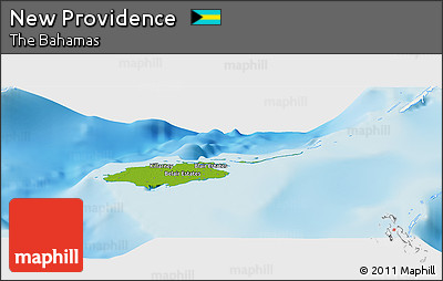Physical Panoramic Map of New Providence, single color outside