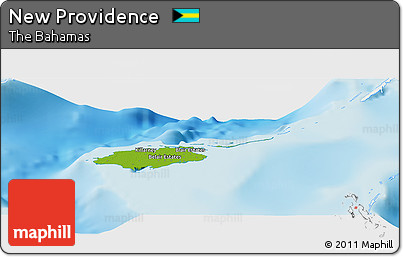 Physical Panoramic Map of New Providence, single color outside