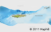 Satellite Panoramic Map of New Providence, shaded relief outside