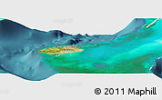 Satellite Panoramic Map of New Providence, single color outside