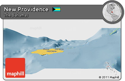 Savanna Style Panoramic Map of New Providence, single color outside