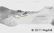 Shaded Relief Panoramic Map of New Providence, desaturated