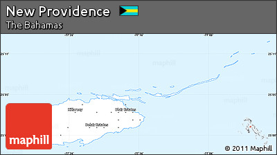 Classic Style Simple Map of New Providence, single color outside