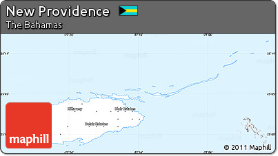 Classic Style Simple Map of New Providence, single color outside