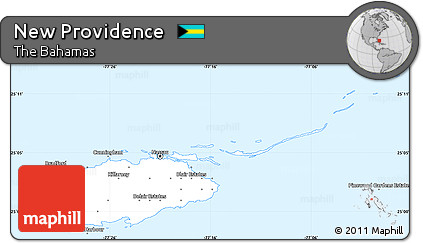 Gray Simple Map of New Providence