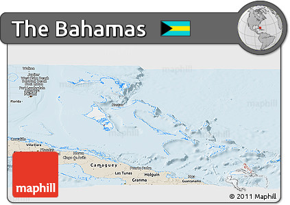 Classic Style Panoramic Map of the Bahamas