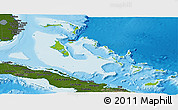 Physical Panoramic Map of The Bahamas, darken, land only