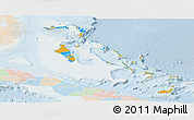 Political Panoramic Map of The Bahamas, lighten