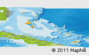 Political Panoramic Map of The Bahamas, physical outside