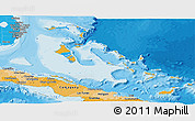 Political Panoramic Map of The Bahamas, political shades outside