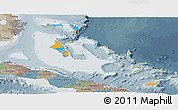 Political Panoramic Map of The Bahamas, semi-desaturated