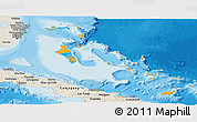 Political Panoramic Map of The Bahamas, shaded relief outside, bathymetry sea