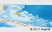 Political Shades Panoramic Map of The Bahamas, shaded relief outside