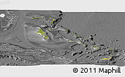 Satellite Panoramic Map of The Bahamas, desaturated