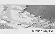 Shaded Relief Panoramic Map of The Bahamas, desaturated