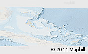 Shaded Relief Panoramic Map of The Bahamas, lighten