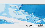 Shaded Relief Panoramic Map of The Bahamas, single color outside