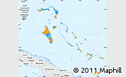 Political Simple Map of The Bahamas, single color outside, borders and labels