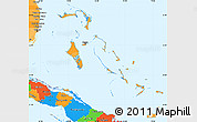 Political Shades Simple Map of The Bahamas, political outside