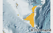 Political Map of South Abaco, semi-desaturated