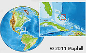 Physical Location Map of South Eleuthera, within the entire country