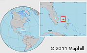 Gray Location Map of West Grand Bahama