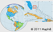Political Location Map of West Grand Bahama, highlighted country, within the entire country