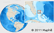 Shaded Relief Location Map of West Grand Bahama