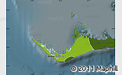 Physical Map of West Grand Bahama, darken