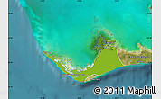 Physical Map of West Grand Bahama, satellite outside