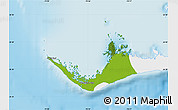 Physical Map of West Grand Bahama, single color outside