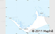 Silver Style Simple Map of West Grand Bahama