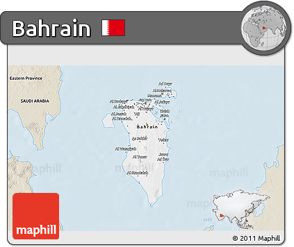 Classic Style 3D Map of Bahrain