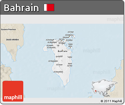 Classic Style 3D Map of Bahrain