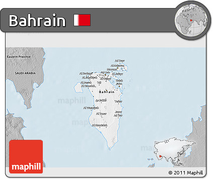 Gray 3D Map of Bahrain