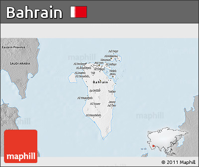 Gray 3D Map of Bahrain