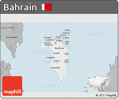Gray 3D Map of Bahrain